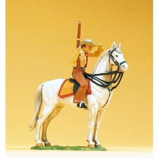 PREISER 54820 Cowboy zu Pferd, mit Gewehr Massstab: 1:25