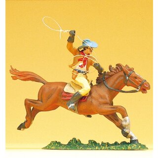 PREISER 54822 Cowboy reitend, Lasso werfend Massstab: 1:25