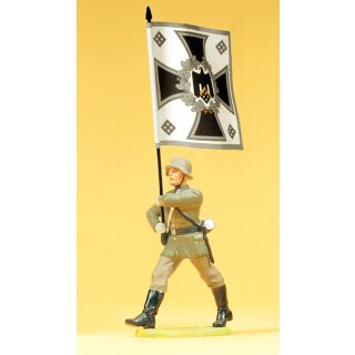 PREISER 56052 Soldat im Marsch, mit Regimentsfahne Massstab: 1:25