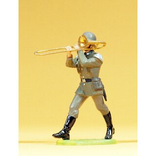 PREISER 56083 Musiker im Marsch, mit Posaune Massstab: 1:25