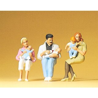 PREISER 63059 Sitzende Eltern, Kinder Massstab: 1:32