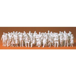 PREISER 68290 60 unbemalte Miniaturfiguren. Bausatz Massstab: 1:50