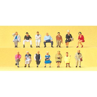PREISER 75041 Sitzende Reisende. 14 Miniaturfiguren Massstab: TT
