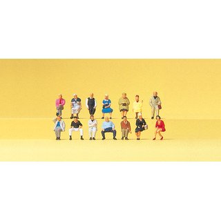 PREISER 79199 Sitzende Reisende. 14 Miniaturfiguren Massstab: N