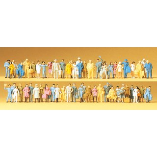 PREISER 79251 Reisende, Passanten. 60 Figuren Massstab: N