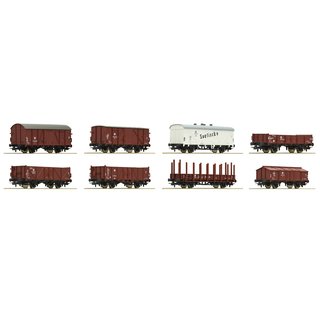Roco 67127 Spur H0 Güterwagen-Set 8-tlg DR Ep. III DC