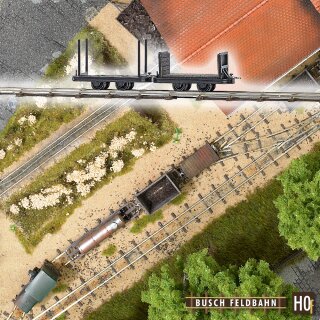 Busch 12204 Rungen-u.Stirnwandwagen Feldbahn H0
