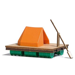 Busch 1564 Floß mit Zelt H0 Spur