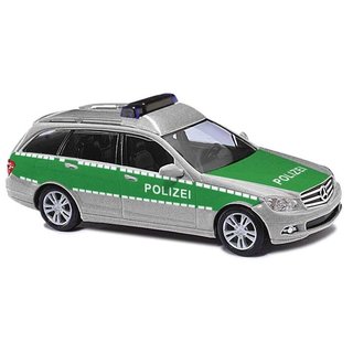 *Busch 43662 Mercedes Benz  C-Klasse T-Modell, Polizei, grün  Maßstab 1:87