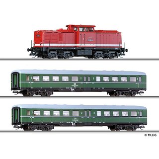 Tillig B 01425 Personenzug-Set mit BR 110, Modellgleis, DR, Ep. IV Spur: TT