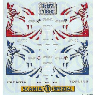 TL Decals 1030 Scania BR"R" FH-Decor Rot u.Blau Maßstab 1:87