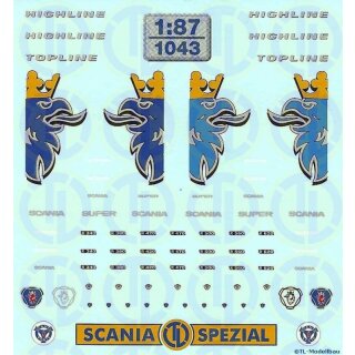 TL Decals 1043 Scania BR"R" FH-Decor, blau-gelb Maßstab 1:87
