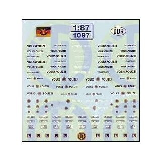 TL Decals 1097 Volkspolizei-Decalbogen  Maßstab 1:87