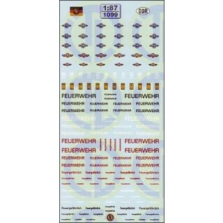 TL Decals 1099 Feuerwehr-Beschriftungen »DDR«  Maßstab 1:87