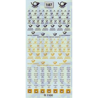 TL Decals 1100 Deutsche Bundespost Decalbogen  Maßstab 1:87