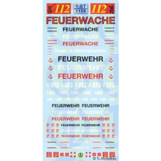 TL Decals 1109 Feuerwehr/Feuerwache Decalbogen  Maßstab 1:87