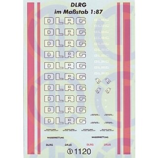 TL Decals 1120 DLRG Decalbogen, altes Design  Maßstab 1:87