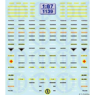 TL Decals 1139 Beschriftungen für Modellfiguren Maßstab 1:87