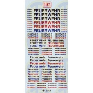 TL Decals 1147 Feuerwehr-Schriftzüge Maßstab 1:87
