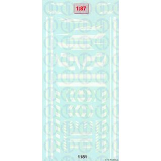 TL Decals 1181 Dekore für Einsatzfahrzeuge, weiß  Maßstab 1:87
