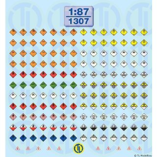 TL Decals 1307 Gefahrzettel-Decalbogen Maßstab 1:87