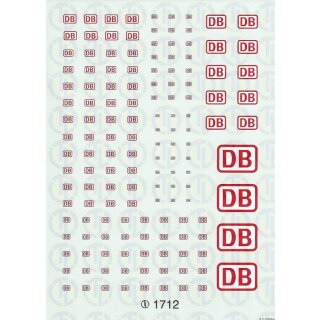TL Decals 1712 Deutsche Bundesbahn AG - Weiss/Verkehrsrot  Maßstab 1:87