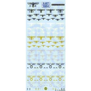 TL Decals 1854 Reichsadler in verschiedenen Ausführungen Maßstab 1:87
