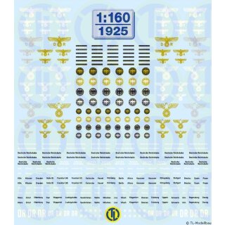 TL Decals 1925 Deutsche Reichsbahn 1923-1945  Maßstab 1:160