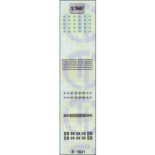 TL Decals 1931 Deutsche Reichsbahn - bis 1993  Maßstab 1:160