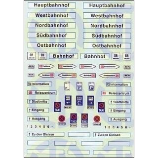 TL Decals 1951 Bahnhof »DB« Decalbogen Maßstab 1:120