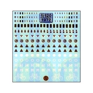 TL Decals 1972 Zusatzbeschilderung f.Loks u.Waggons  Maßstab 1:120