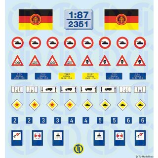 TL Decals NVA Truppenfahnen und Streifen Maßstab 1:87
