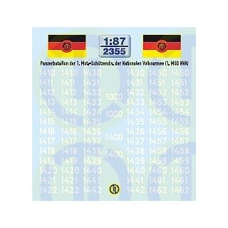 TL Decals 2355 Taktische Nummern Panzerbataillon  Maßstab 1:87