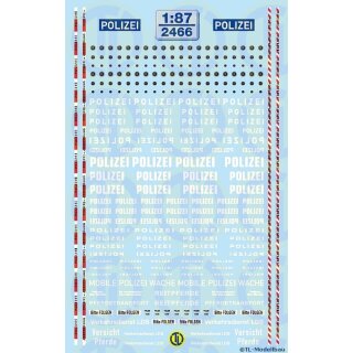 TL Decals 2466 Polizei Schriftzüge in weiß Maßstab 1:87