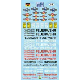 TL Decals 2567 Feuerwehr der DDR  Maßstab 1:35
