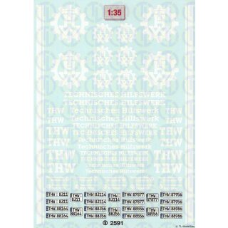 TL Decals  2591 THW Beschriftung weiß Maßstab: 1:35