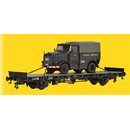 Kibri 26270 H0 Niederbordwagen mit Zugmas