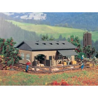 Vollmer 43740 H0 Schweinestall mit Schweine